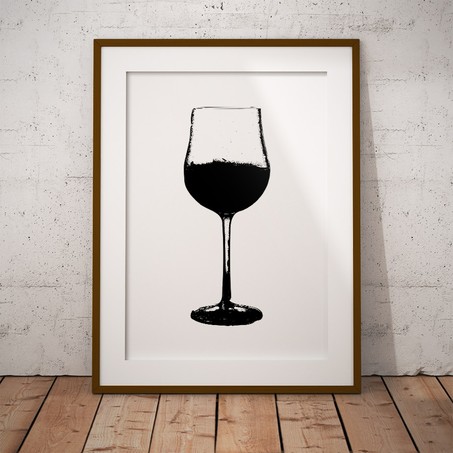 glaset vin poster