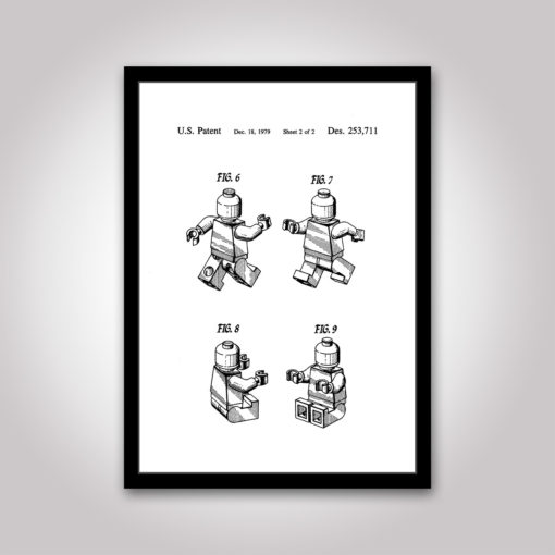 patentritning lego figur poster