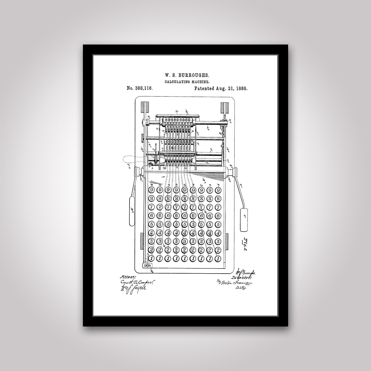 kalkylator patentritning poster