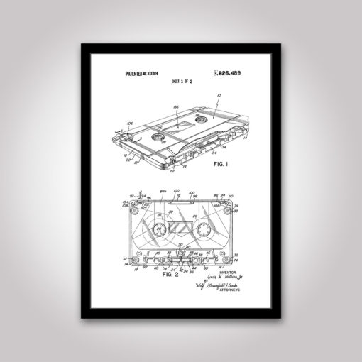 kassett kassettband patentritning poster