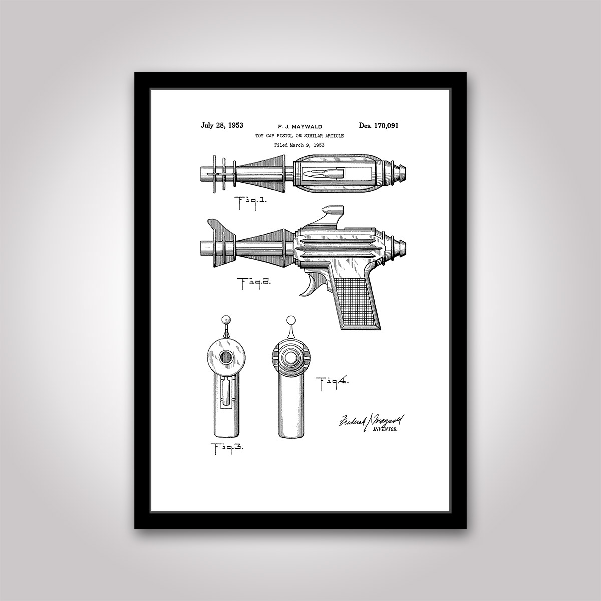 strålpistolen patentritning poster
