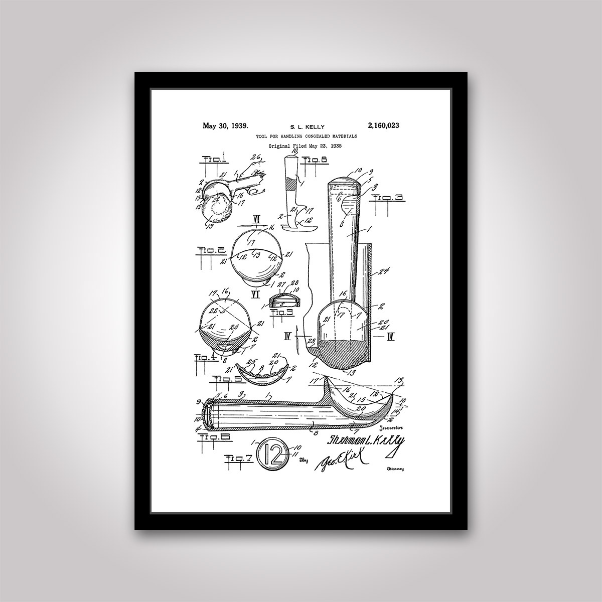 glasskopa patentritning poster